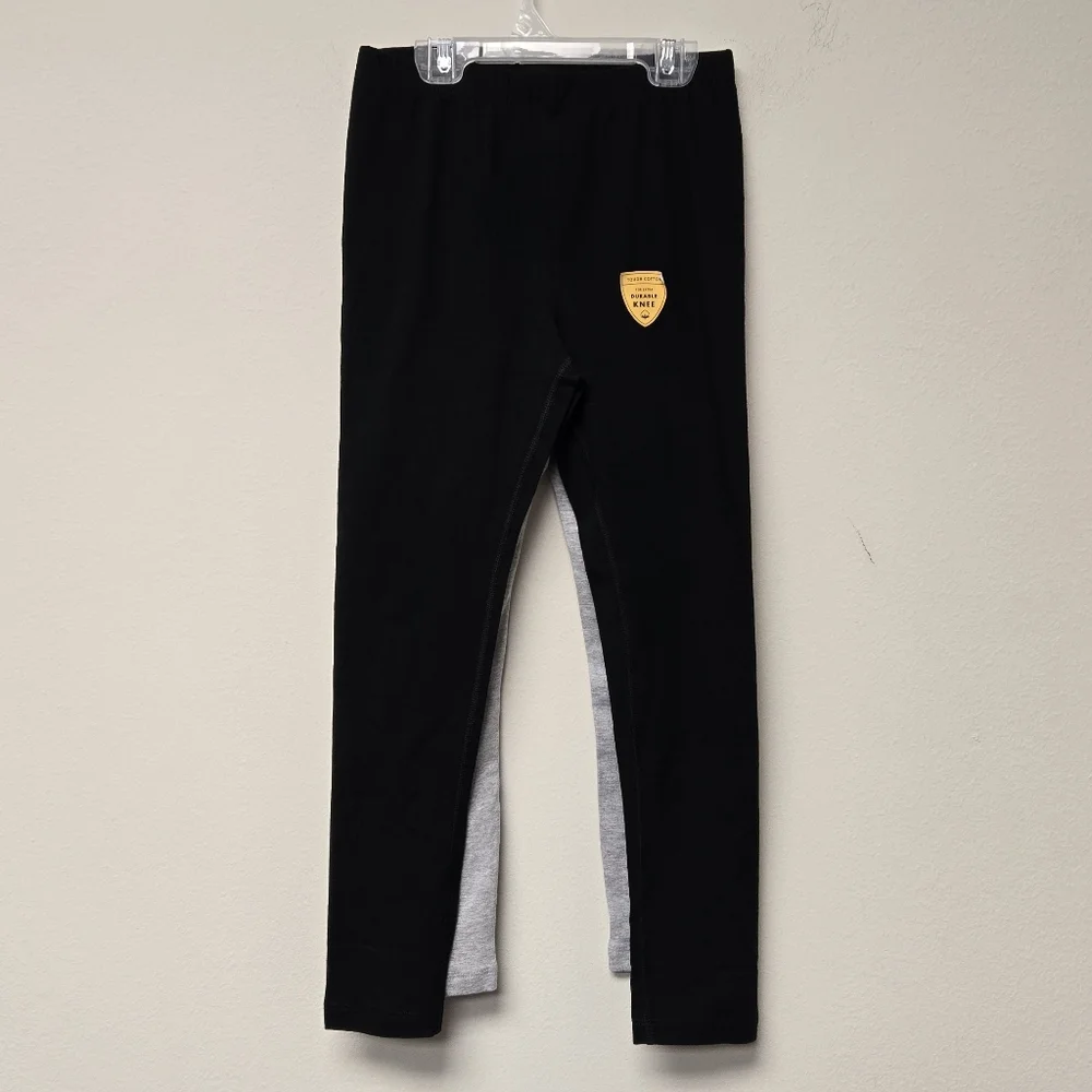 Cat and Jack Girls' 2pk Adaptive Leggings Black Gray S ( 6 / 7 )
